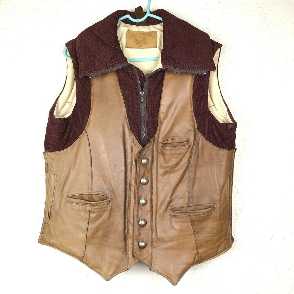 Buffalo Nickel Leather Vest 42 Concealed Carry Top
